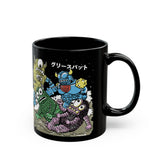 Greasebat! Mecha-Greasebat! M5-Bravo! Spike Wad! Battling on the moon! Black Mug 11oz 15oz