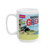 Radical Greasebat vinyl toy header card art- on a mug! Ceramic Mug, 11oz and 15oz!