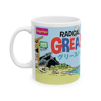 Radical Greasebat vinyl toy header card art- on a mug! Ceramic Mug, 11oz and 15oz!