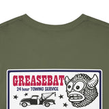 GREASEBAT 2 SIDED work shirt! 24 HOUR TOWING Heavy Cotton Tee