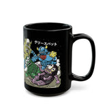 Greasebat! Mecha-Greasebat! M5-Bravo! Spike Wad! Battling on the moon! Black Mug 11oz 15oz