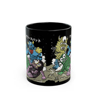 Greasebat! Mecha-Greasebat! M5-Bravo! Spike Wad! Battling on the moon! Black Mug 11oz 15oz